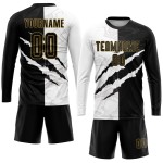 Jersey Soccer Graffiti Black-Old Scratch Sublimation Gold Pattern Uniform Custom Jersey Soccer Graffiti Black-Old Scratch Sublimation Gold Pattern Uniform Custom