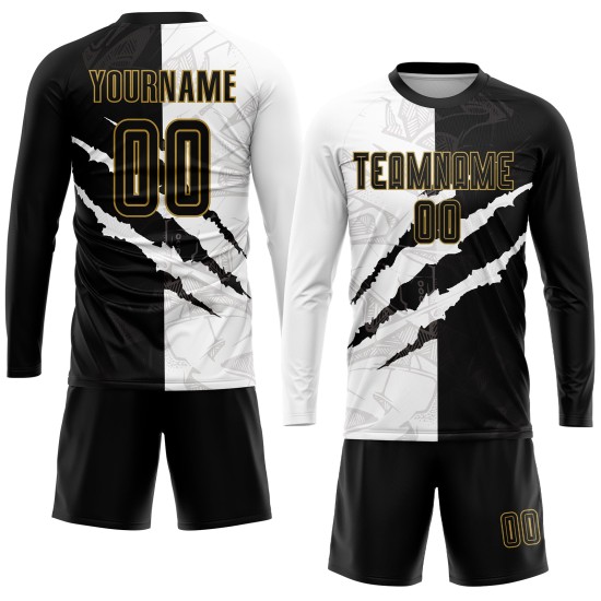 Jersey Soccer Graffiti Black-Old Scratch Sublimation Gold Pattern Uniform Custom Jersey Soccer Graffiti Black-Old Scratch Sublimation Gold Pattern Uniform Custom